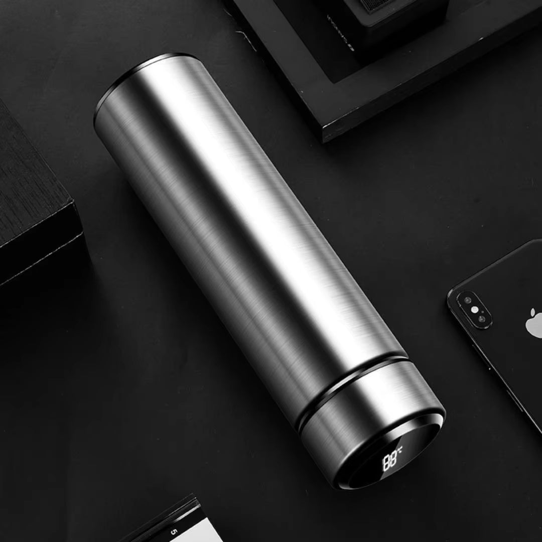 Temperature Sensor Digital Thermos, 500 Ml, Stainless Steel Water Bottle with Smart Temperature Display, Vacuum Thermos with Heat Preservation or Cold for Coffee and Tea